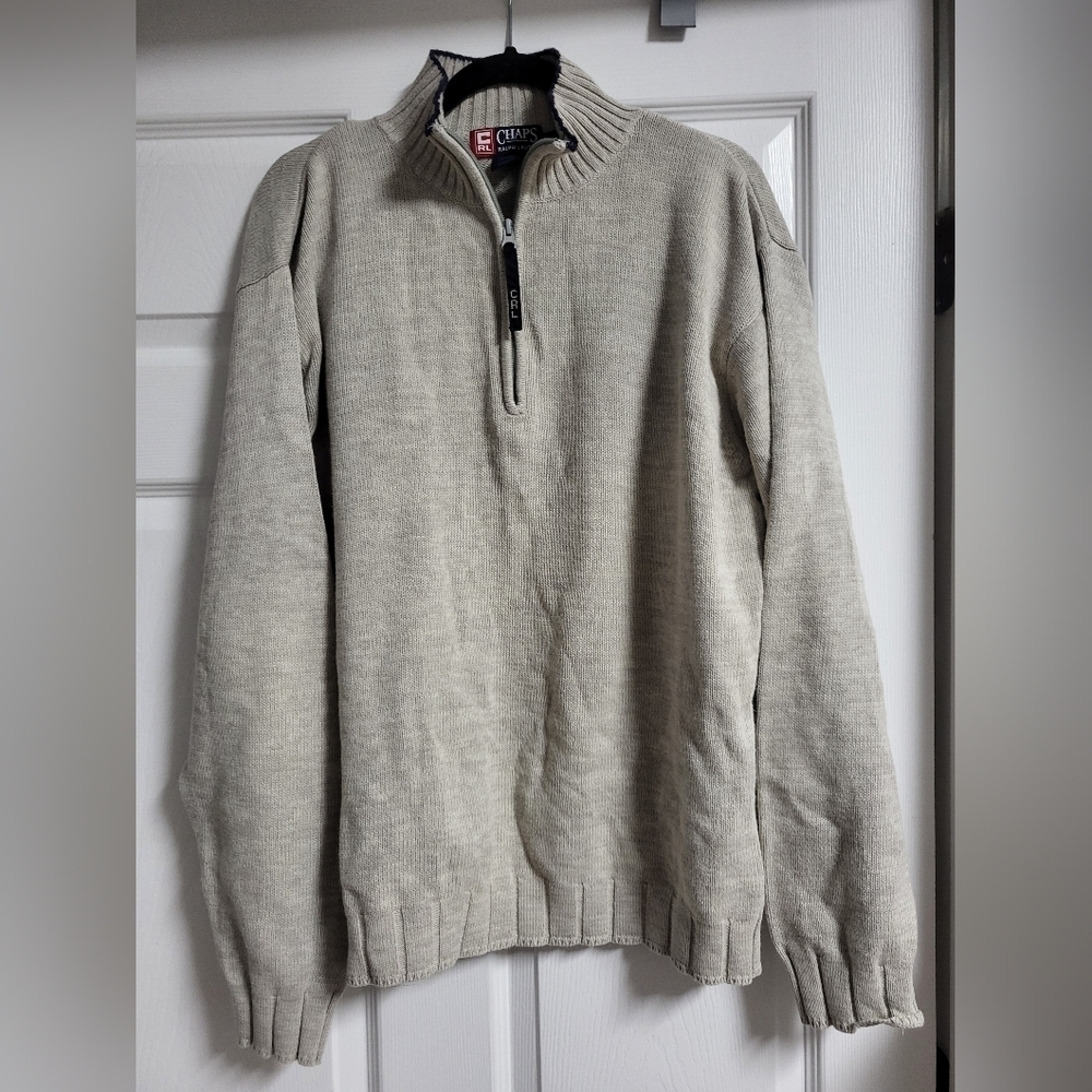 Chaps Ralph Lauren-Mens Half Zip Sweater-NWOT-Size L